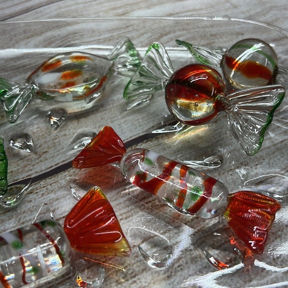 Lot of 7 Vintage Glass Blown Wrapped Candy - Picture 3 of 5